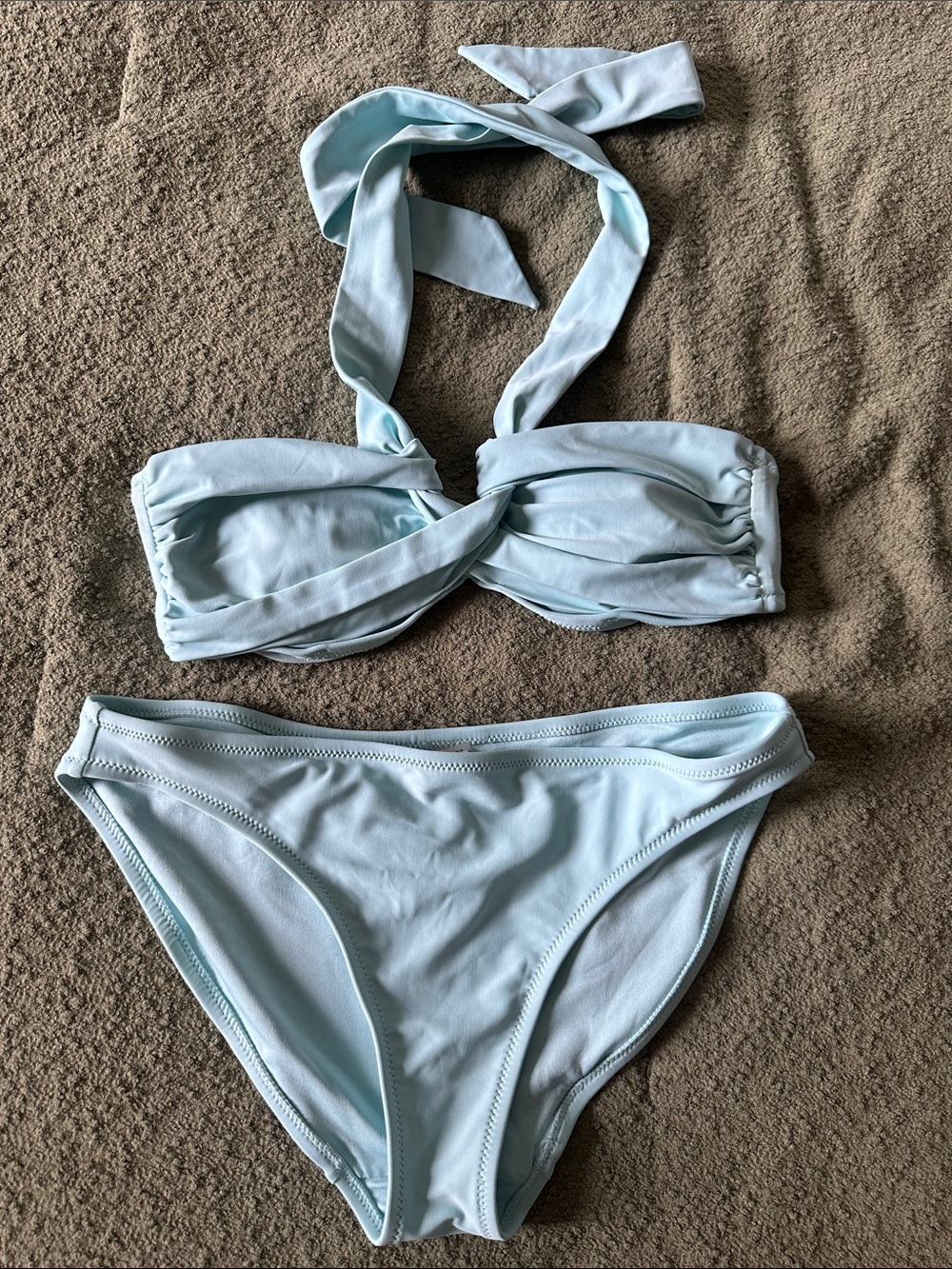 Old Navy Light Blue Twist-Front Halter Bikini